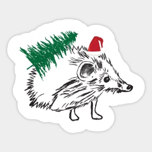 Santa Hedgehog Sticker